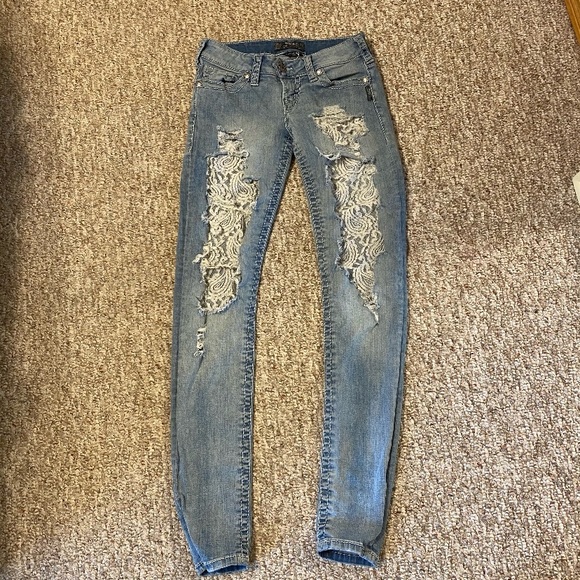 Silver Camden Skinny Jeans W25 L31 - Picture 1 of 8